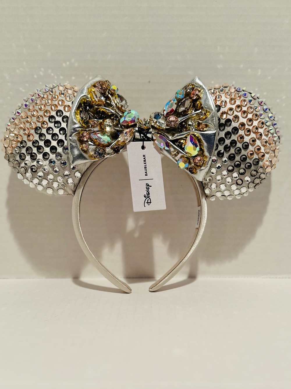 Baublebar NWT Disney Minnie Mouse Crystal Silver Ears Headband